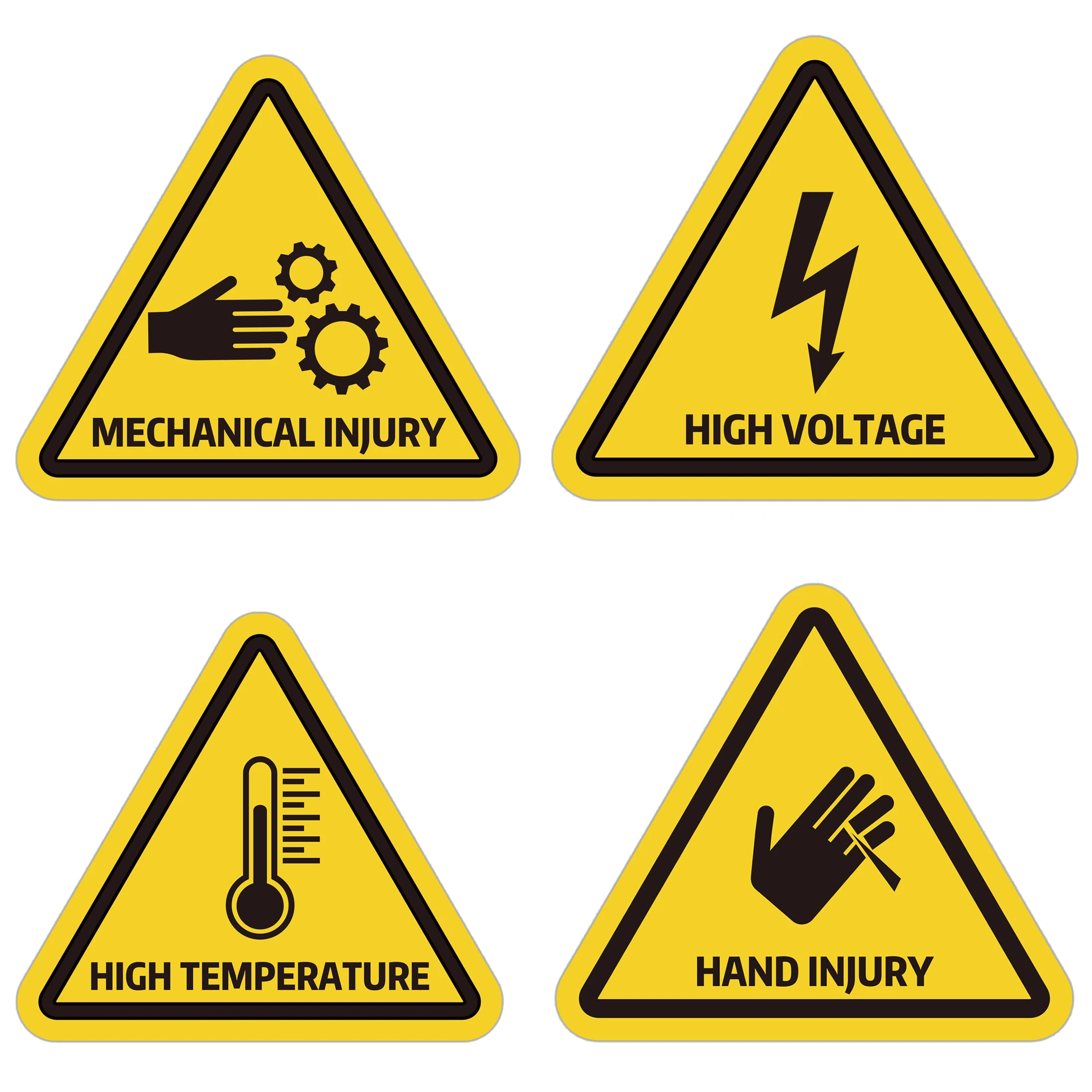 Electrical Symbol Vinyl Sticker Yellow Triangle Electrical Shock Hazard Risk Warning Sign Self Adhesive Peel Stick Vinyl Sticker