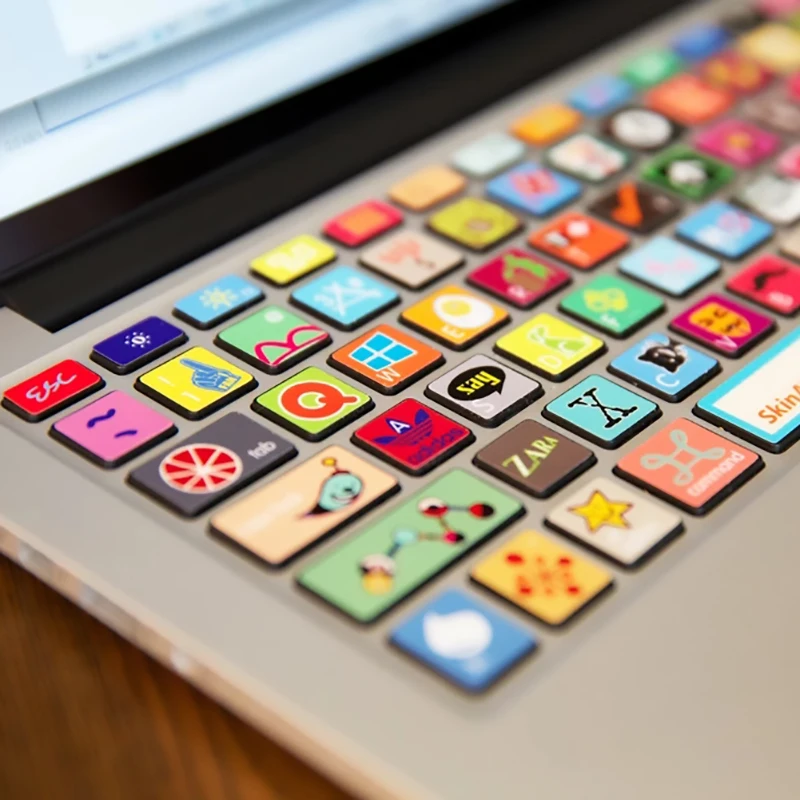 Пользовательская Защитная крышка для клавиатуры Azerty ноутбук цветная наклейка Милая мультяшная английская Арабская