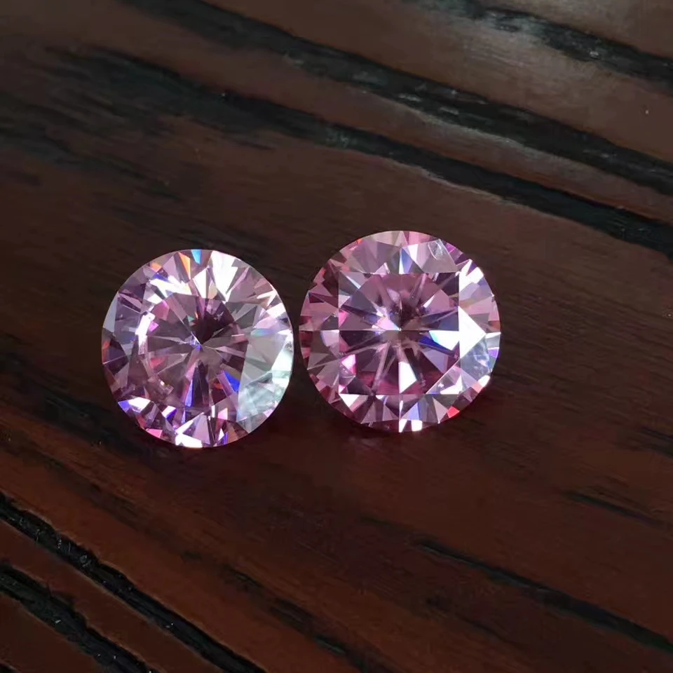 Jewelry Mossanite Diamond Stone Yellow/pink Color 5mm~9mm Heat Moissanite Loose stones Wuzhou OEM ODM Customized