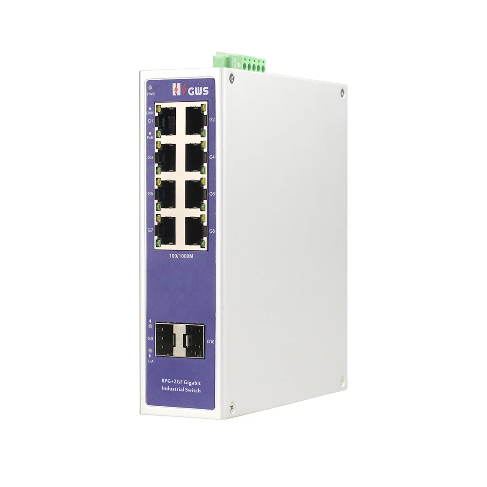 High quality brand HZGWS 10/100/1000M 8 ports poe switch gigabit network switches with sfp uplink port network switch in stock