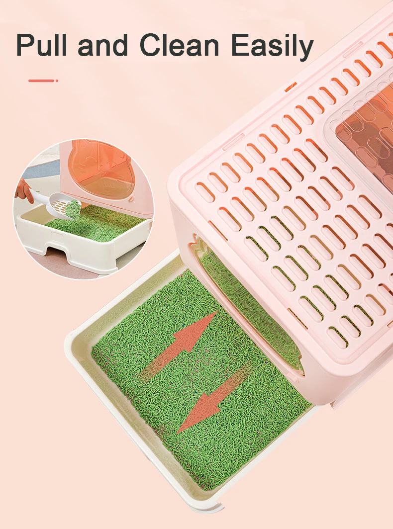 Katzentoilette 2 Layers Els Pet No Mess Folded Wc Toilet Cartoon Cute Top Entry Cat Litter Box Scratch For Cat Sand