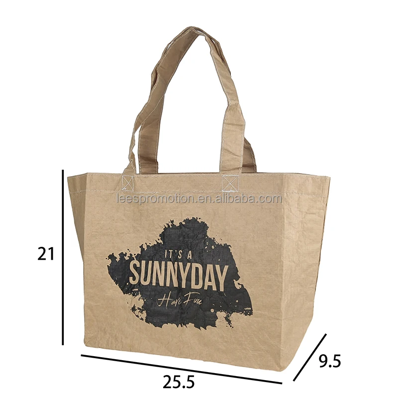 Tyvek paper RPET fabric custom design light weight portable New recycled eco friendly material shoulder tote bag