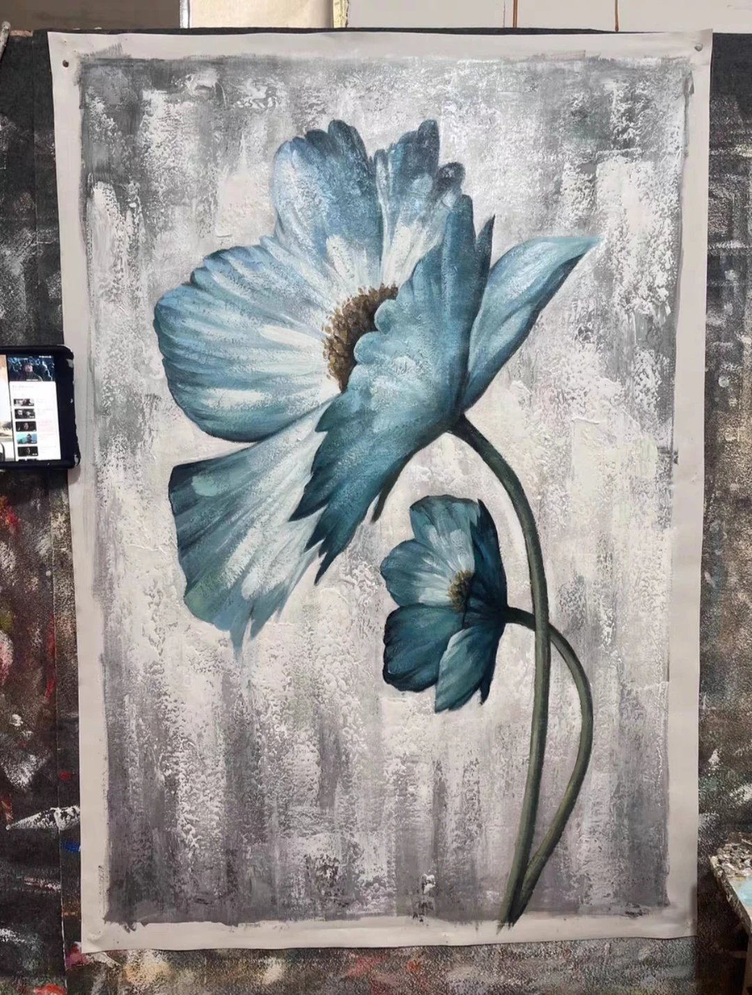 Large Flower Oil Painting 3D Texture Art Wall Decoration Office Bedroom Hallway Wall Decor Home Gif Paintings and Wall Arts