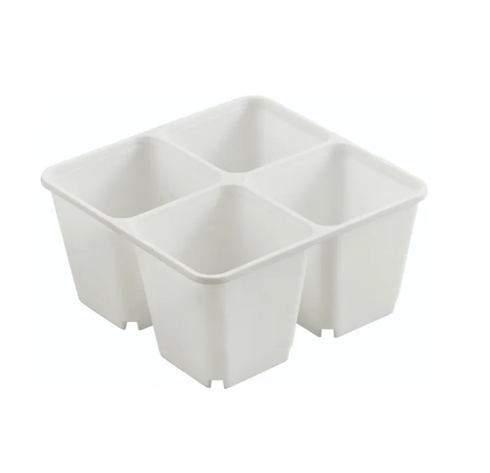Hot Selling 4 Cells Seed Trays Manufacture PS Seedling Trays Plastic Nursery Tray