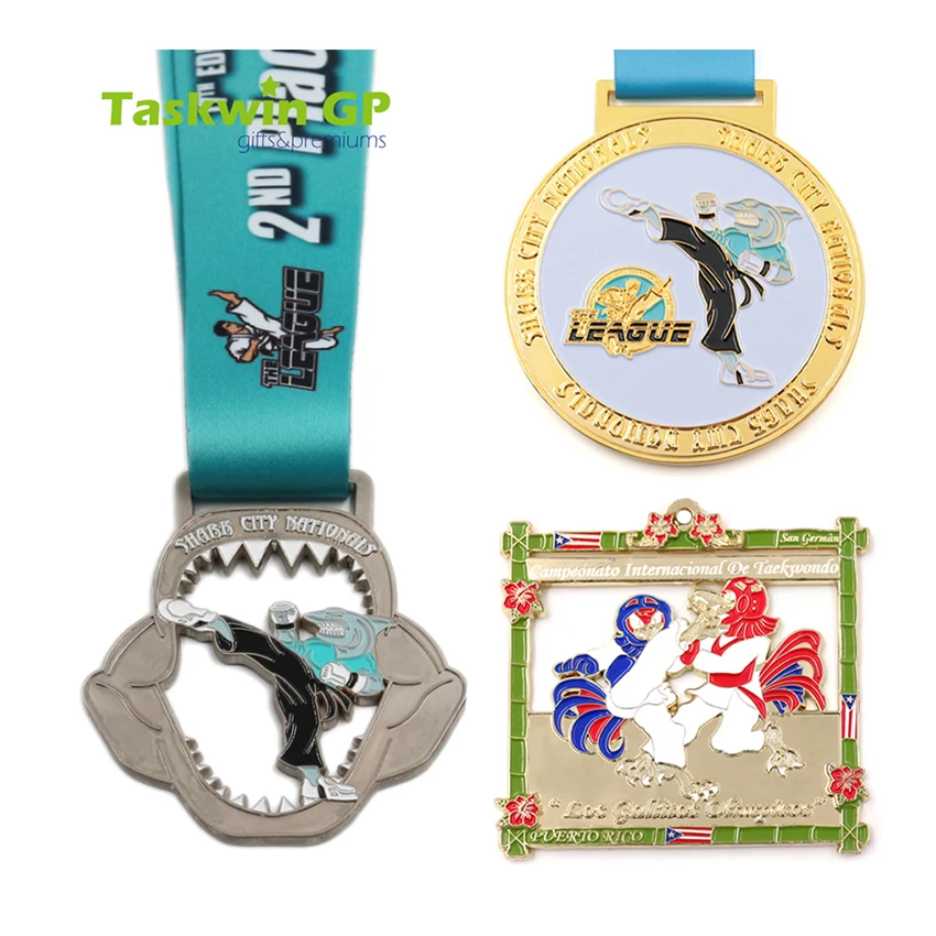 Custom Award Sport Judo Karate sports Taekwondo Winner Honor Gold Metal Medal