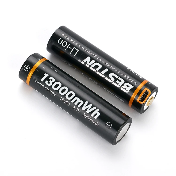 
Beston 3.7V aa 18650 3500mAh Micro USB Charge Nimh Battery for flashlight electric torch 