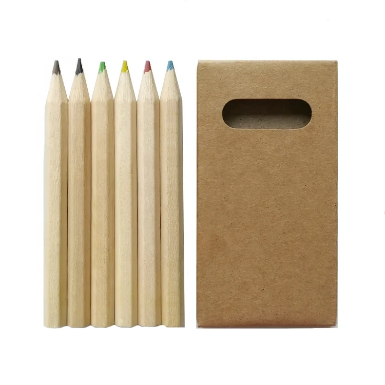 Factory 18 Years Free Sample Natural Wood School Supply Mini Color Pencil Set