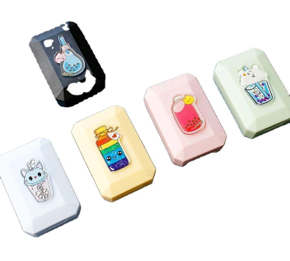 New Arrival Fashion Letter Engraved Macaron Travel Container Case Cheap Price Wholesale Colorful Contact Lens Cases Bulk