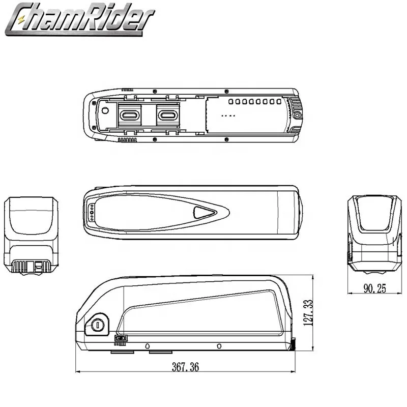 Литиевая батарея для электровелосипеда Chamrider Hailong Max 36 В 48 52 в 10 Ач 20 24 аккумуляторная 18650