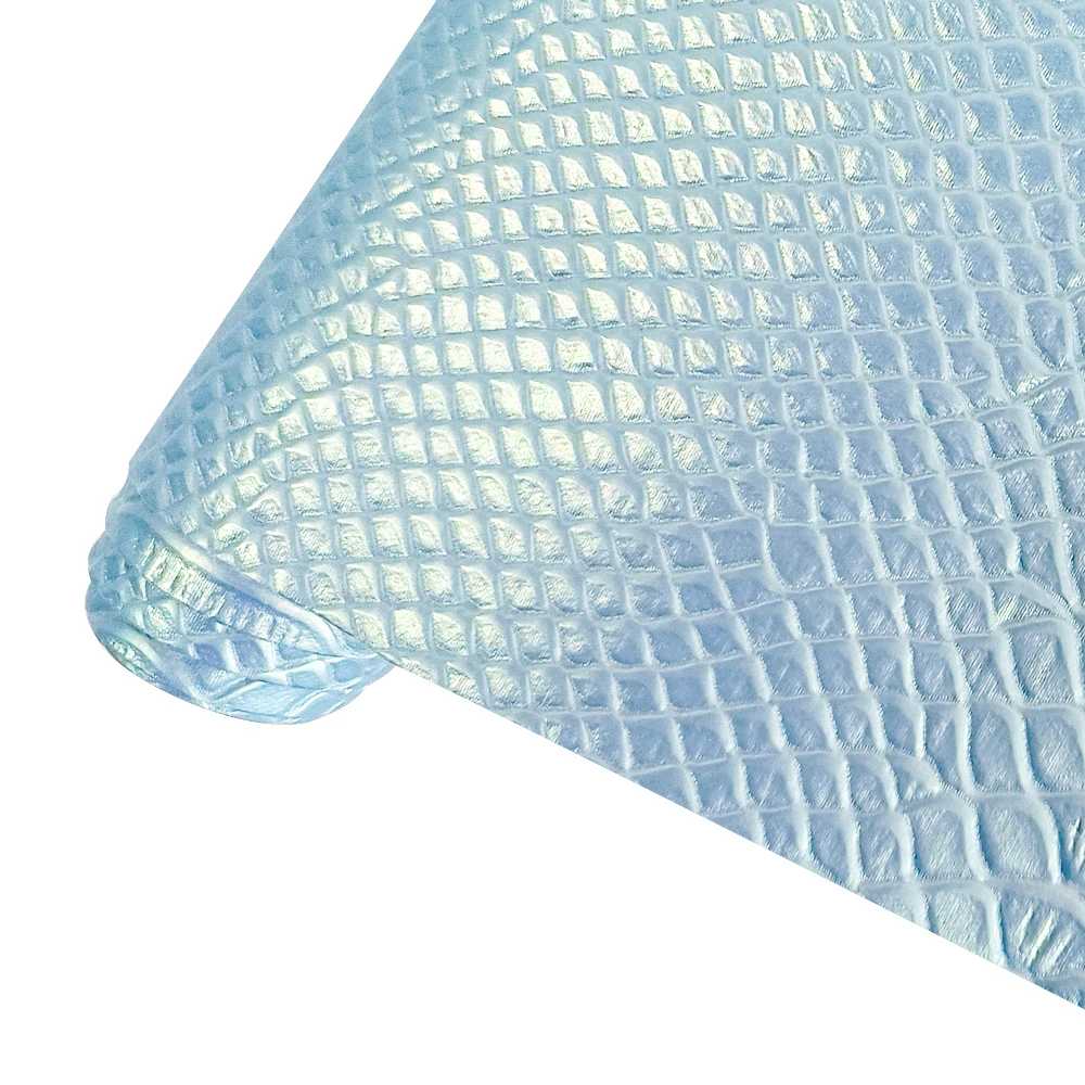 Pearlescent Leatherette Fabric Material Laser Snake Skin Embossing PU Synthetic Leather Artificial Vinyl Fabric For Shoes/Bags