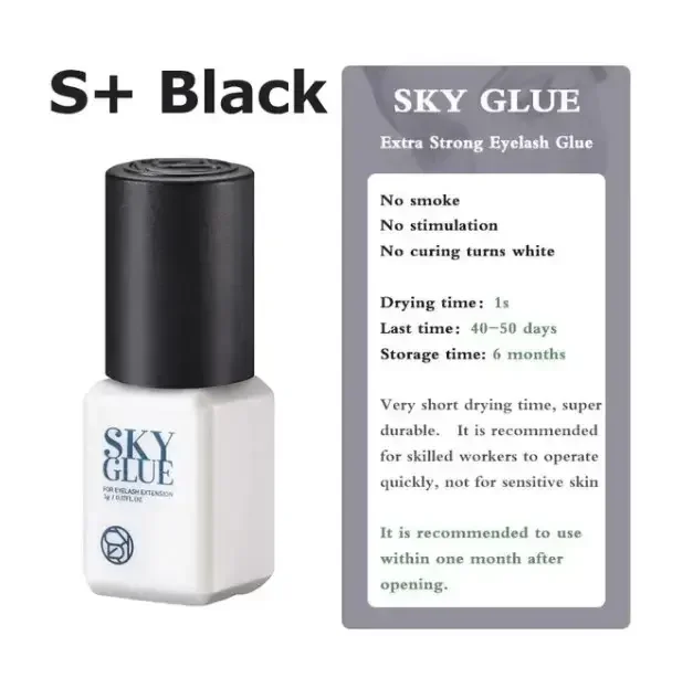 Professional Eyelash Supplier Original Korean Sky S+ Glue Latex Free Eyelash Adhesive Black Lash Glue