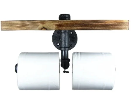 Retro old iron industrial pipe shelf wall rack bookshelf