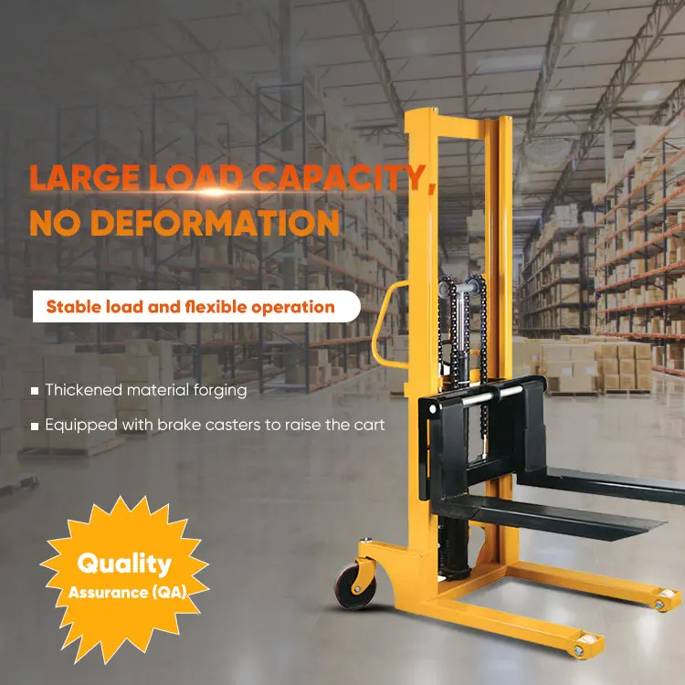 3ton*1.6m Forklift Manual Lift Pallets Stacker Hydraulic Jack Hand Forklift