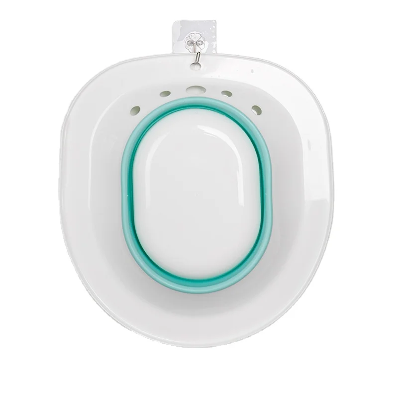 Collapsible yoni Sitz Bath for Toilet steam Seat sitting bath to Treat Postpartum Wounds,Hemorrhoids, Perineal Care with Flusher