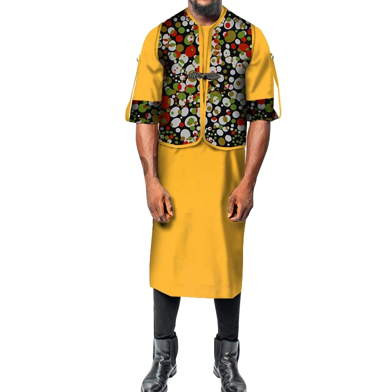 Африканская мужская одежда WYN1042, Хлопковая мужская длинная рубашка, рубашки, африканская мужская одежда на заказ