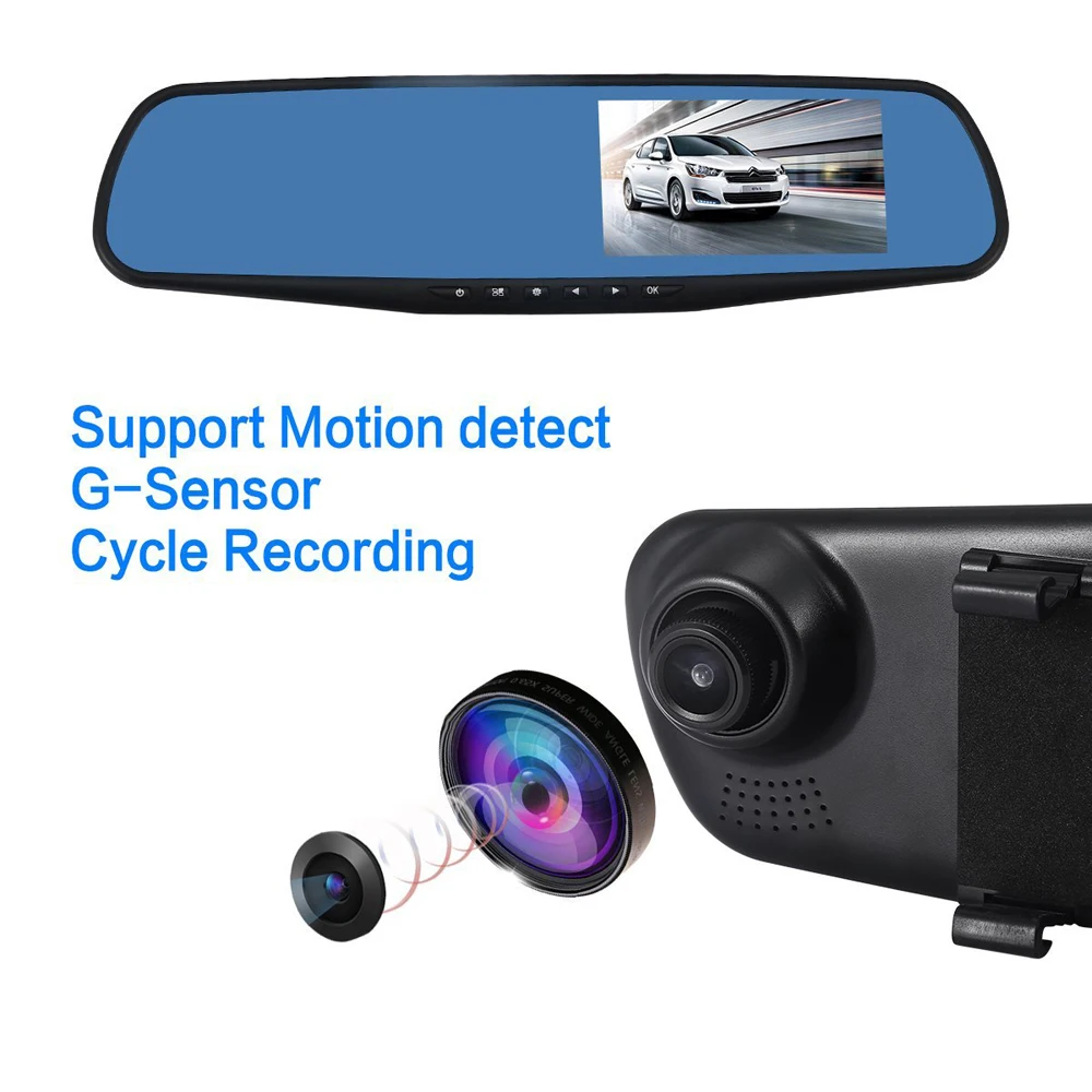  Фабрика OEM Эспехо retrovisor camara CR43 Hd 1080P широкоугольный Автомобильный видеорегистратор Dvr 4 3 дюймов сенсорный экран зеркало заднего вида автомобиля
