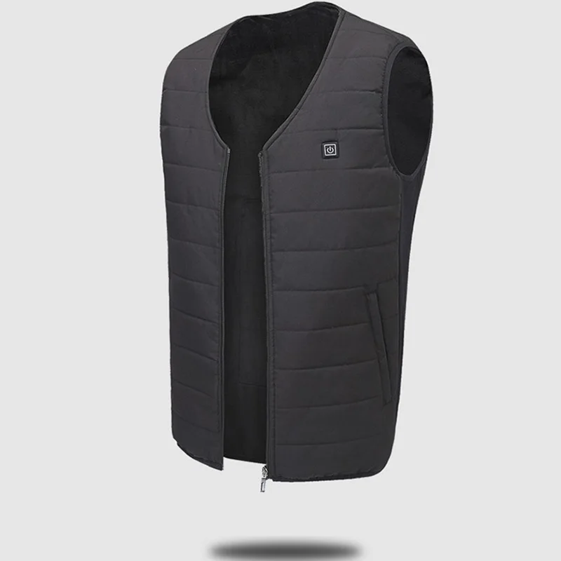 
Factory Customized Winter Windproof Soft Cameron Zipper Warm Skiing Heated Vest Powered By Mobile Power Bank 