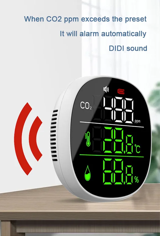 Best Selling Portable 3in 1 Carbon Dioxide gas analyzer detector co2 measuring instrument digital temperature humidity meter