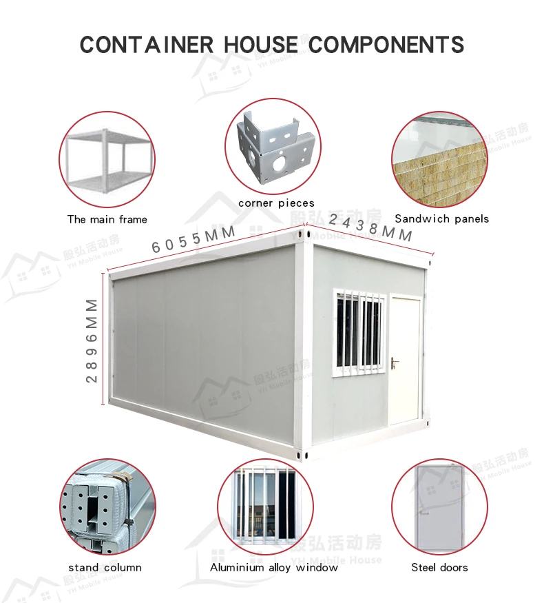 Quick assemble Cheap price 20 foot storage container house prefab home living room for sale
