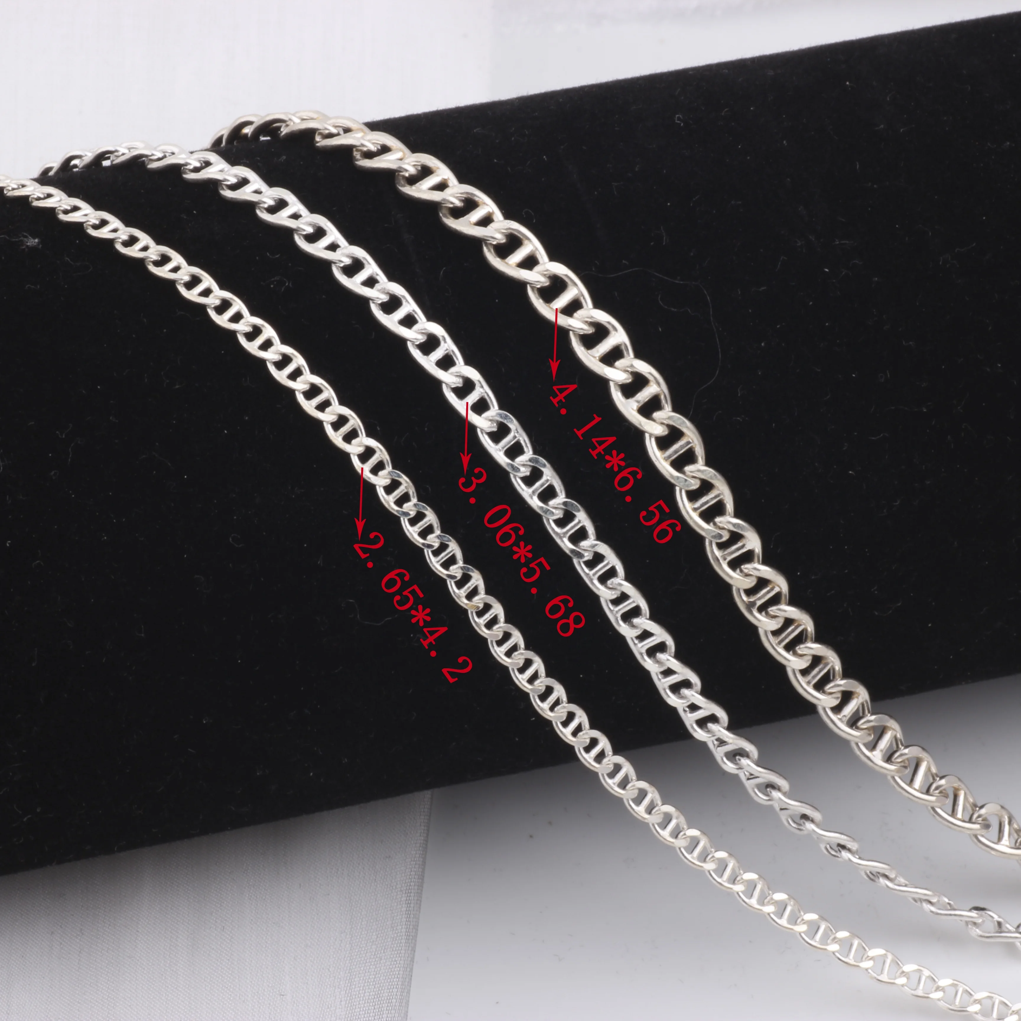 1m Permanent Jewelry Chain Multi Size For Choice S925 Sterling Silver Marine Chain Anchor Chain For DIY Necklace Bracelet Making