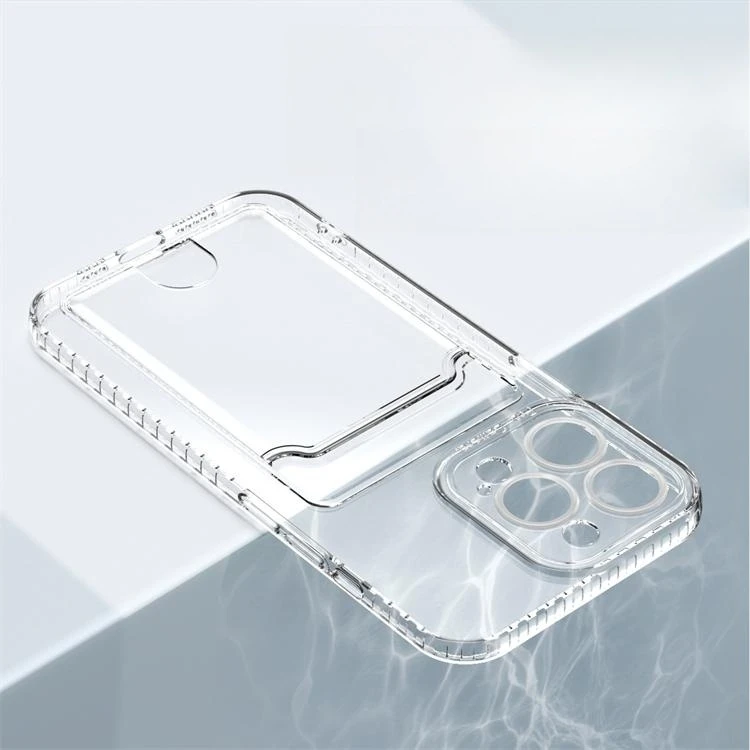 New Design Clear Phone Case with Credit Card Slot Wallet For iPhone 15 Plus 14 13 12 Pro Max Airbag Shockproof
