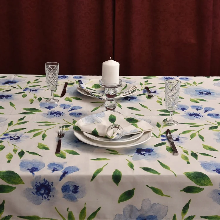 Elegant Rectangle Table Cloth Outdoor Table Cover Waterproof Printed Tablecloth Print Tablecloth Polyester Table Cover