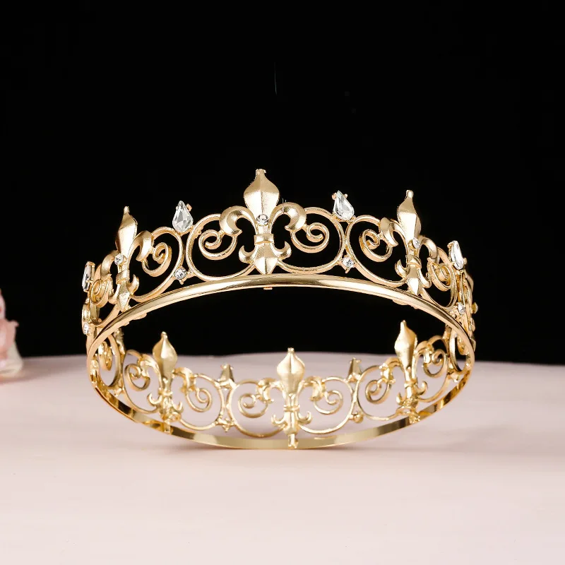 luxurious miss universe beauty pageant crown princess bridal crystals diamond royal tiara round full circle king crown for men