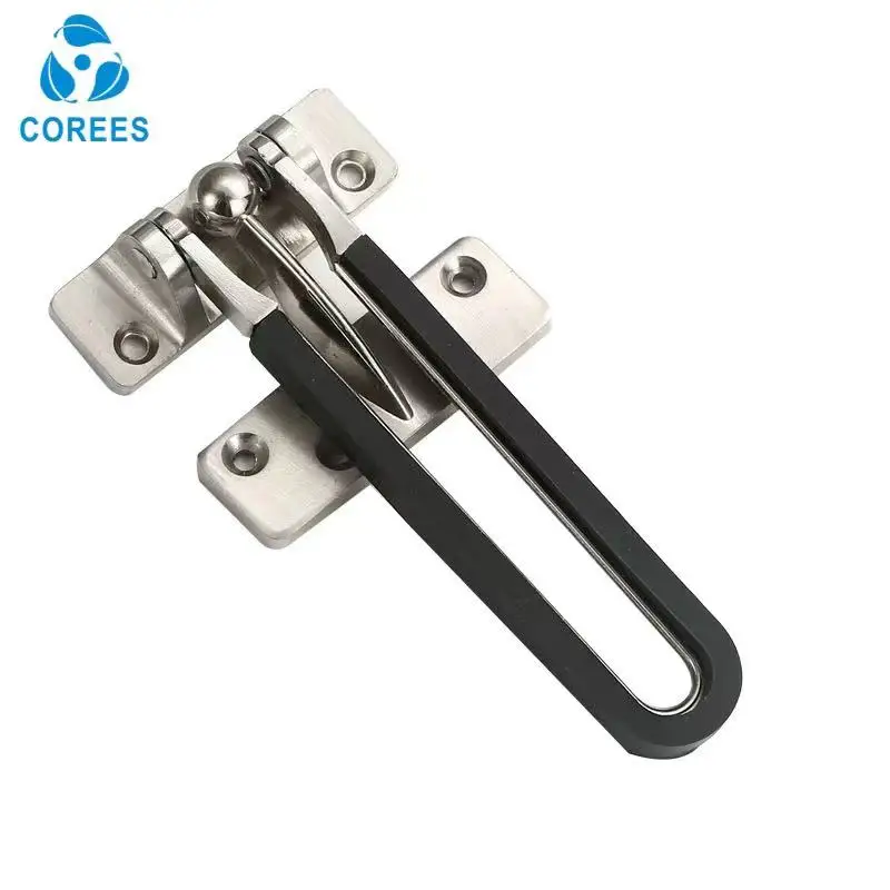 Zinc alloy anti-theft buckle, open-mounted security lock door bar lock, hotel wooden room bedroom door latch