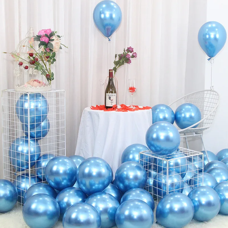 12 inches Latex Metallic Balloons Birthday Balloon Set Helium Shiny Balloons Party Compatible Birthday Party Decoration