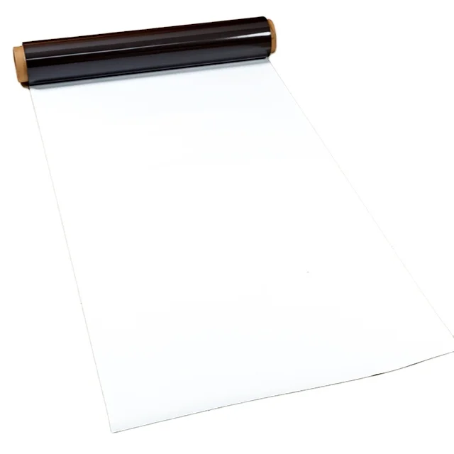 China Supplier Low Price high quality magnetic sheet flexible rubber magnet roll with white PVC
