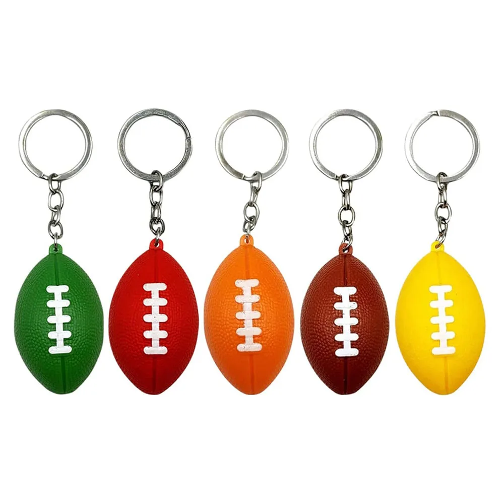 Rugby Balls Keychain Sports Gift Team Souvenir Key Chain Pendant Ellipsoidal Small Rugby Gift For Bags Fans Kids Player Backpack