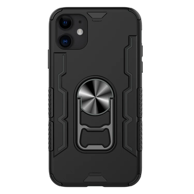 Hot Selling 360 Rotating Convenient Car Holder Hybrid Back Cover TPU Bumper Metal Kickstand Phone Case For iphone 11 6.1
