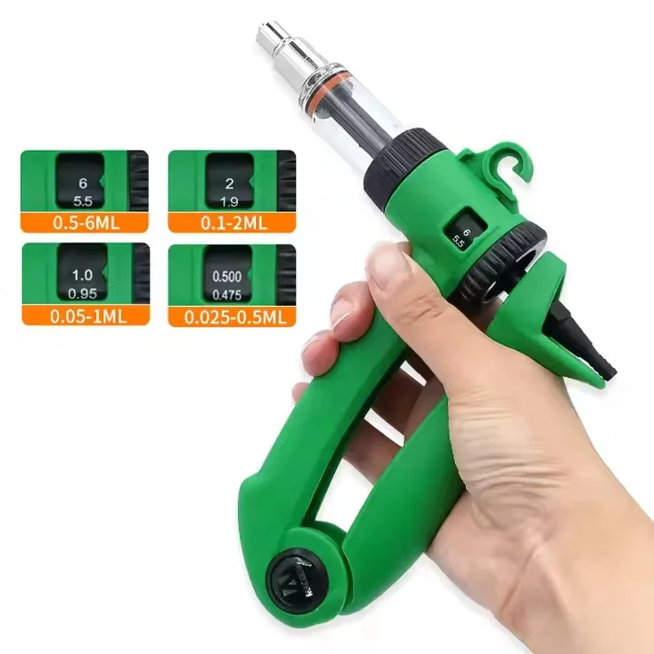 0.5ml/1ml/2ml/6ml Veterinary Syringe Automatic Continuous Pig Injection Gun Cattle And Sheep Animal Vaccine Injection