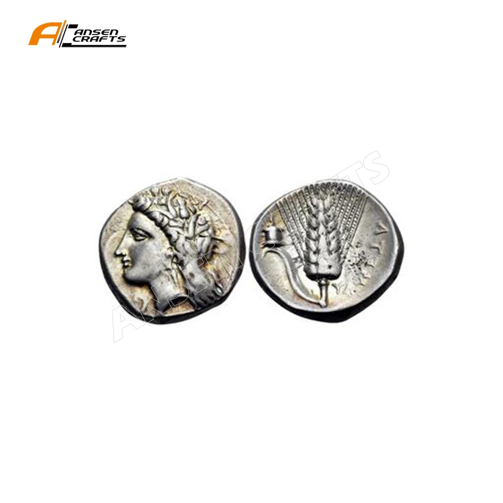 
Collectable Good Value Greece Lucania 330 AV JC Demeter Olympian Silver Antique Greek Souvenir Nickle Coin 