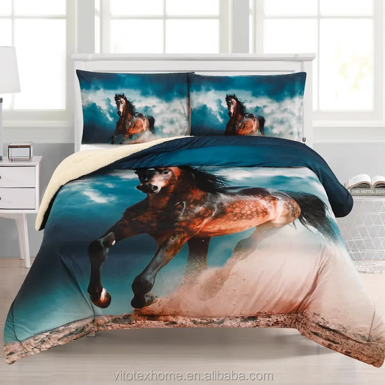 
Polyester 3D Print Blanket 3pc set Super soft Mircomink With Warm Sherpa/Borrego Heavy Winter Blanket King 