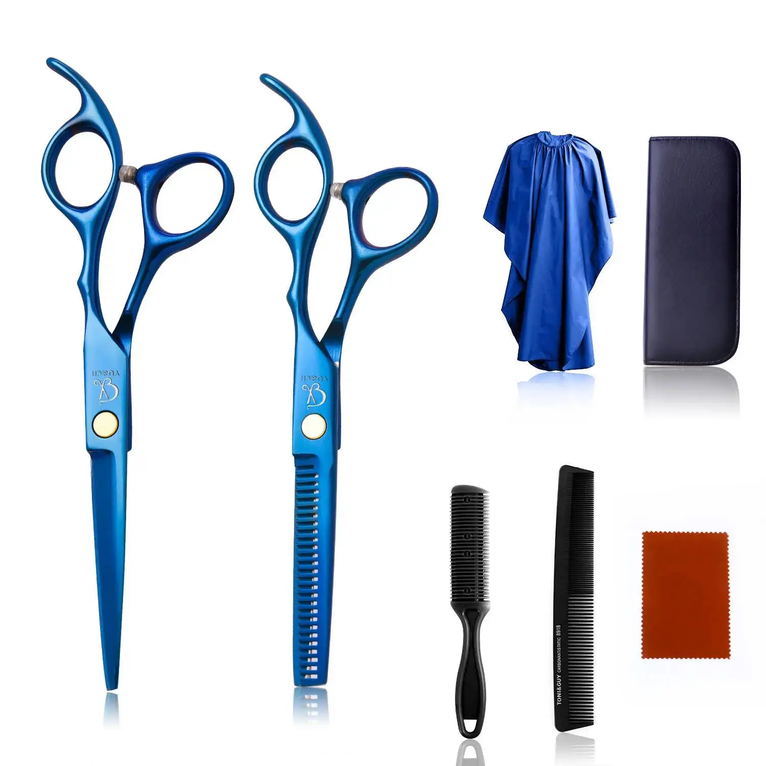 Wholesale New Fashion Salon Barber Tools Japanese Cobalt Steel Cutting Shear  comb Scissors set