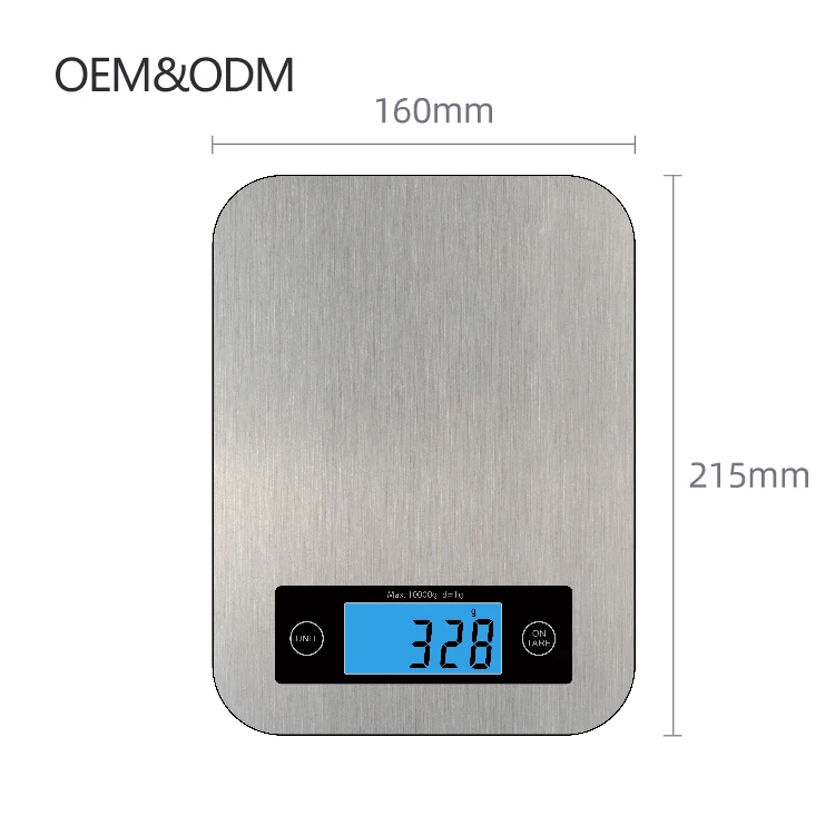 RTS 10 kg Digital kitchen scale with antifinger 304 stainless steel platform