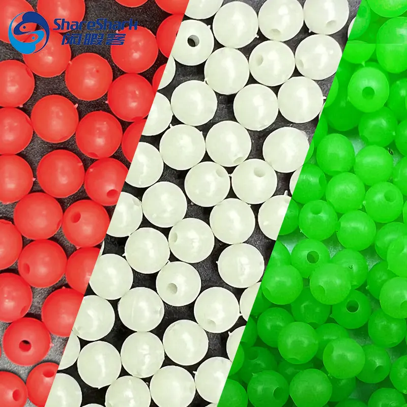 1000pcs Glow Fishing Beads hard Plastic /Soft Rubber Colorful Fish Beads Luminous Round Fishing Lures Accessories beads fish