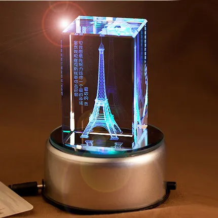 Бесплатная доставка, элегантный чистый кристалл, лазерная резка, кристалл, Розовый куб, подарок на день Святого Валентина, осветительная база