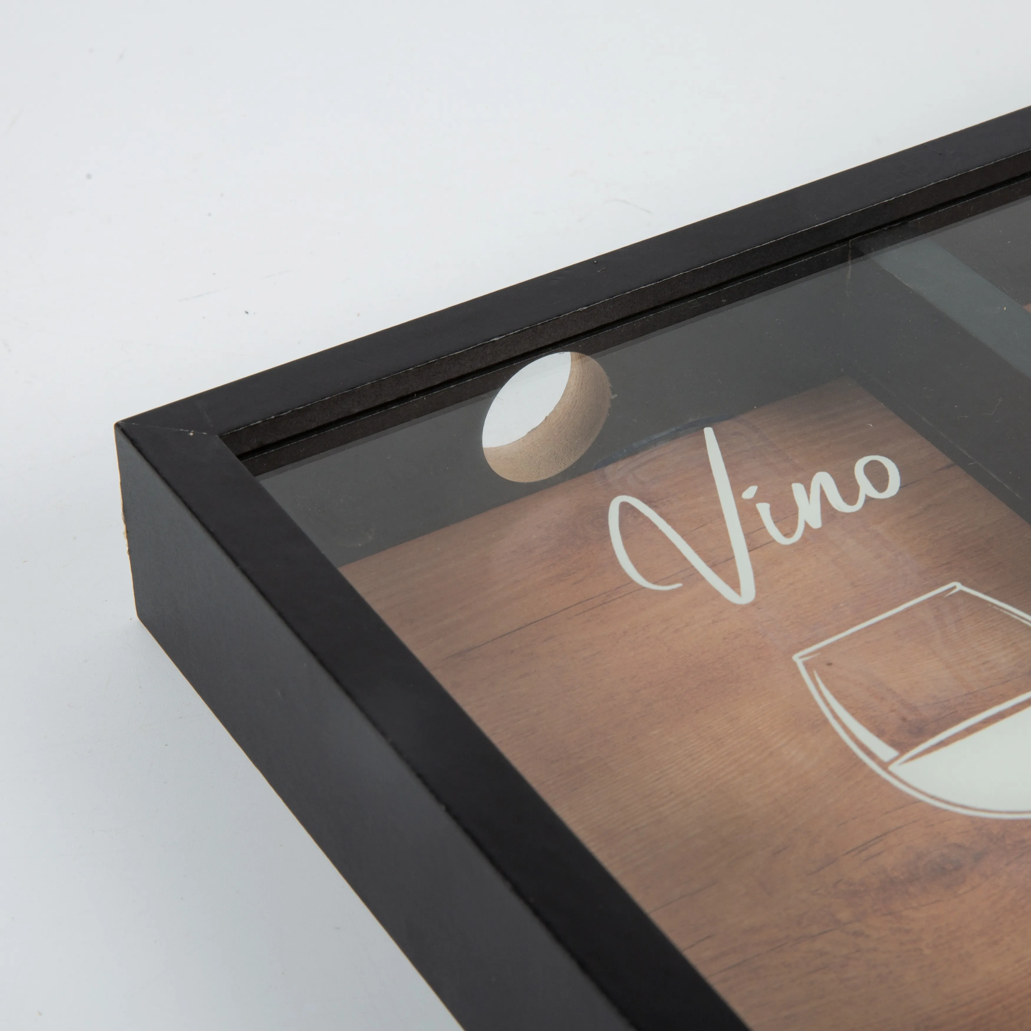 Factory Price Promotional Wall Mounted Wooden Shadow Box Frames For Collect Wine Cork And Bottle Lid