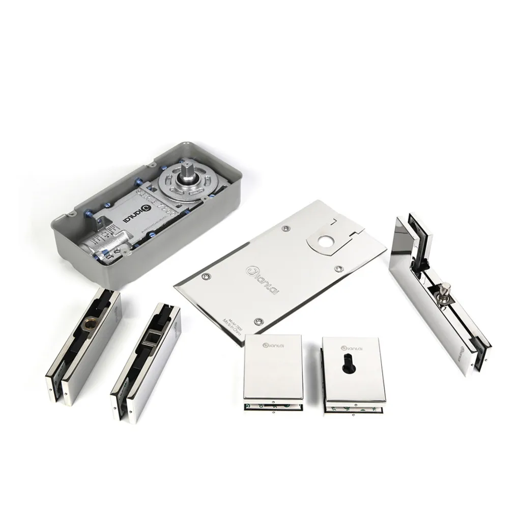 China professional factory stainless steel glass door fittings floor spring patch fittings combo set for 60-80kg doors