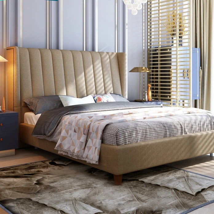 Widely Used Soft Bed Modern Solid Wood Frame Bedroom Furniture Aesthetic Twin Cot Low Bed