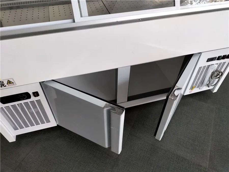 butcher shop fresh Meat display/meat freezer showcase/sausage showcase