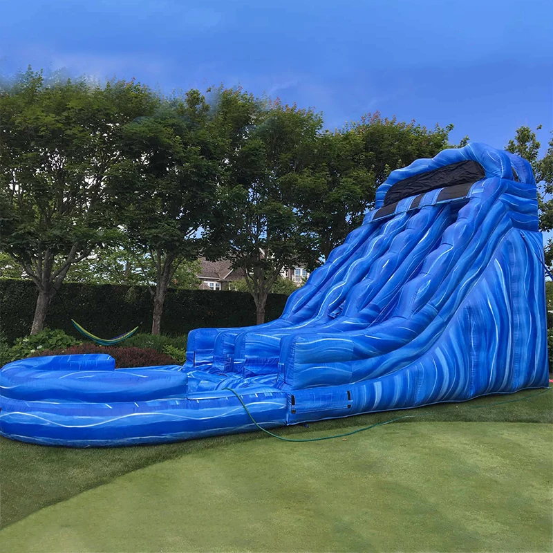 Blue Crush Dual Lane Playground Inflatable Water Slide With Pool For Adults And Kids