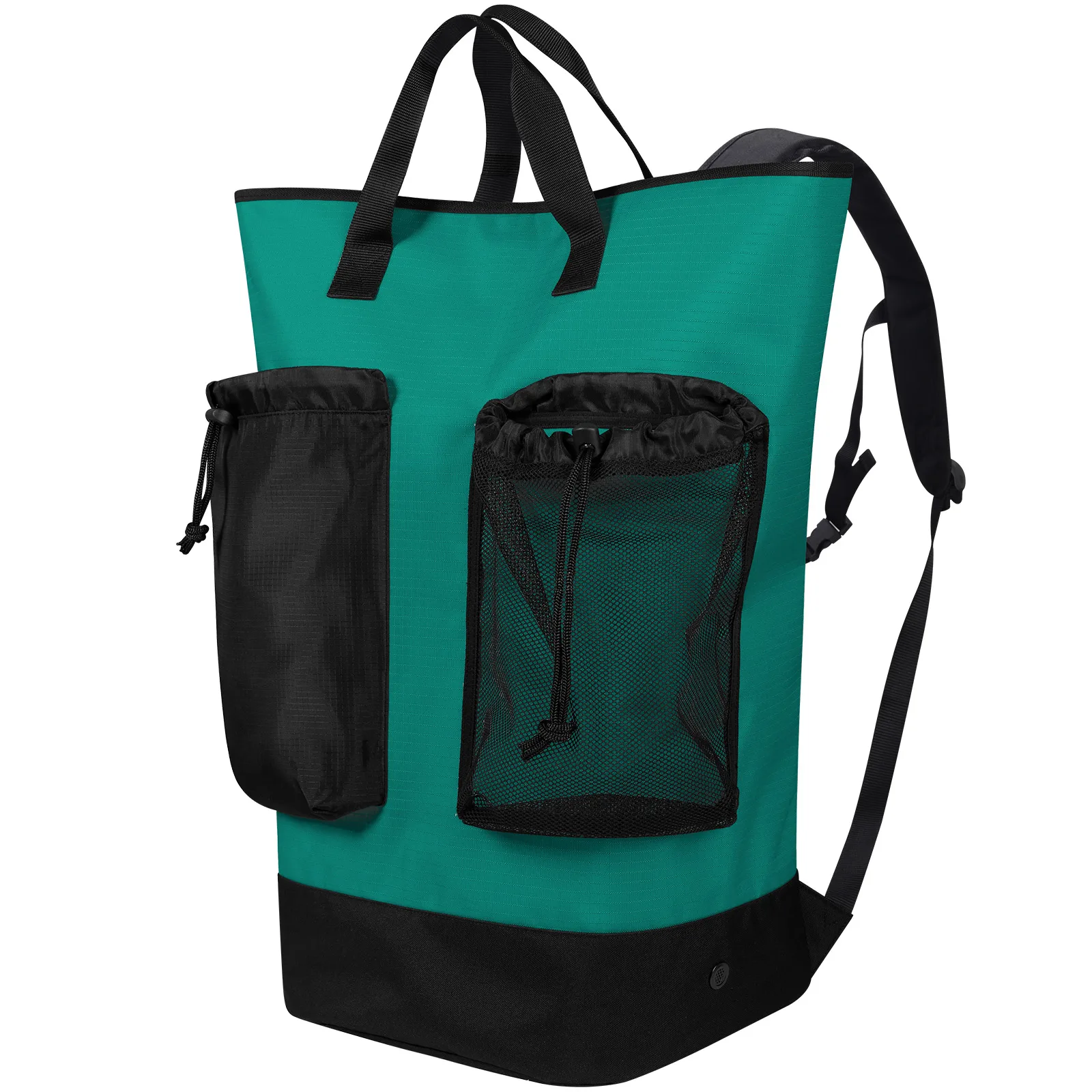 With Shoulder Straps and Mesh Pocket Nylon Backpack Clothes Hamper Bag  for College Travel Laundromat Apartment Laundry Bag