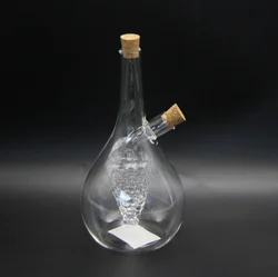 Wholesale handmade clear grape-shaped glass oil and vinegar bottle