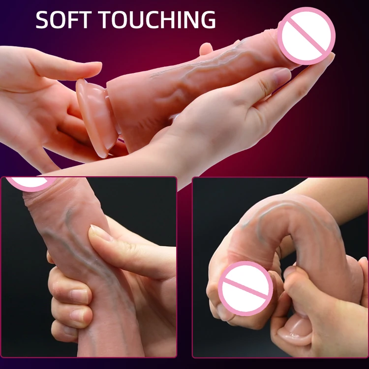 
7 inch 8inch elastic artificial silicone dildo penis with suction cup 