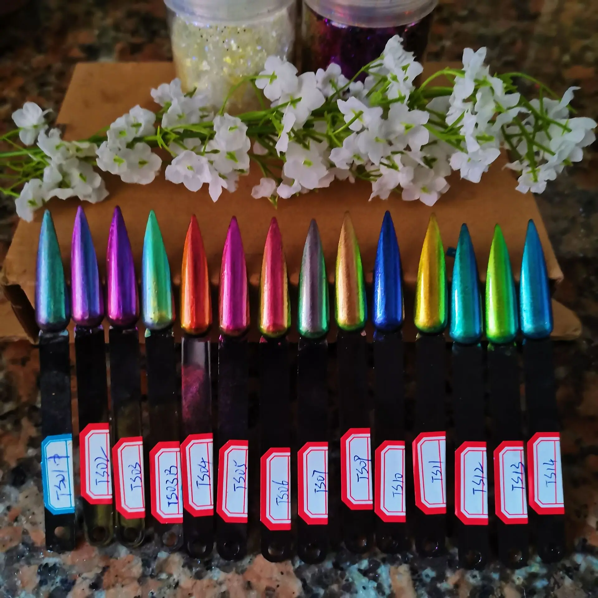 wholesale Unicorn Chrome Mirror chameleon effect Mermaid Aurora Powder pigment for nail art ,resin art