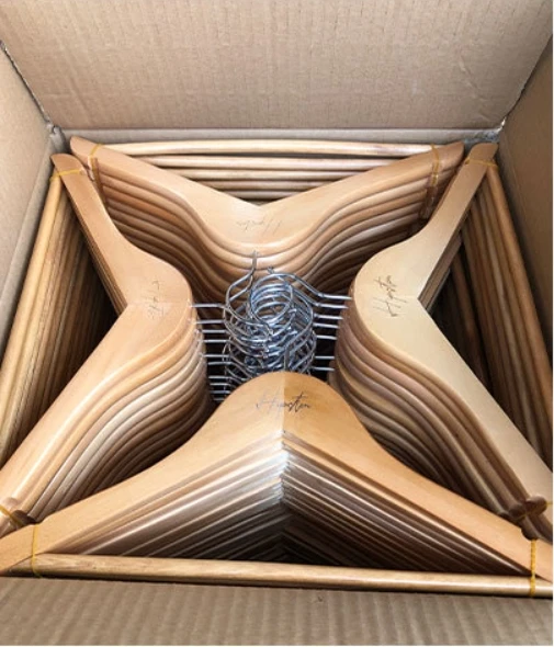 Wooden hanger thickened retro solid wood hanger