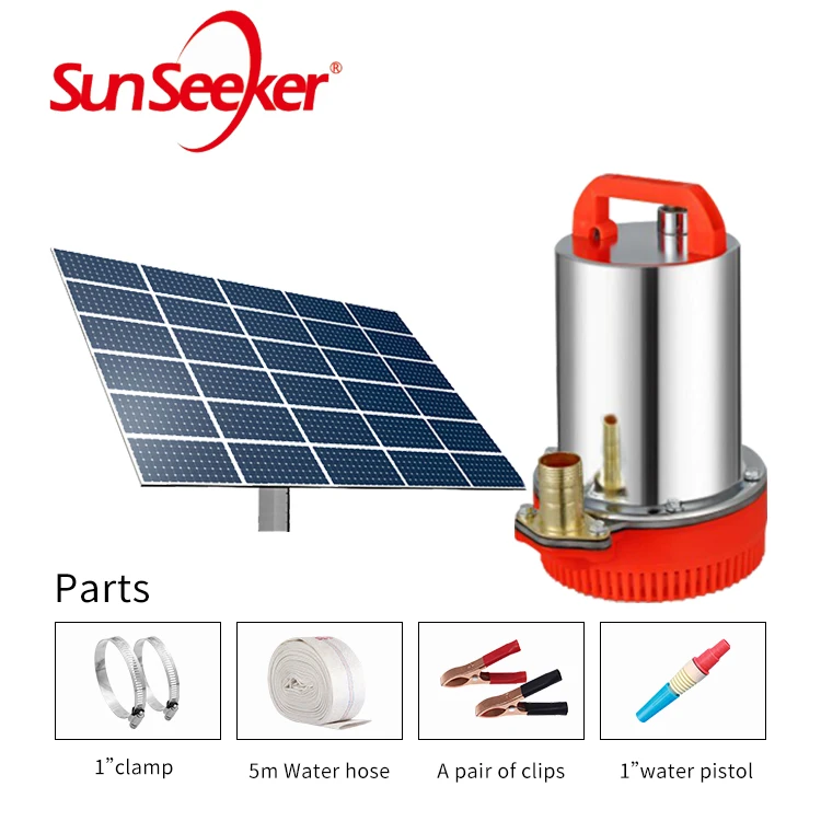 High precision bearings Stainless steel strainer submersible brush 48V water solar dc pump